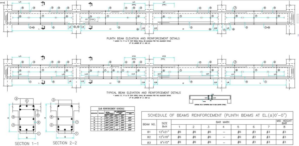 Download Beam Detailing AutoCAD DWG File