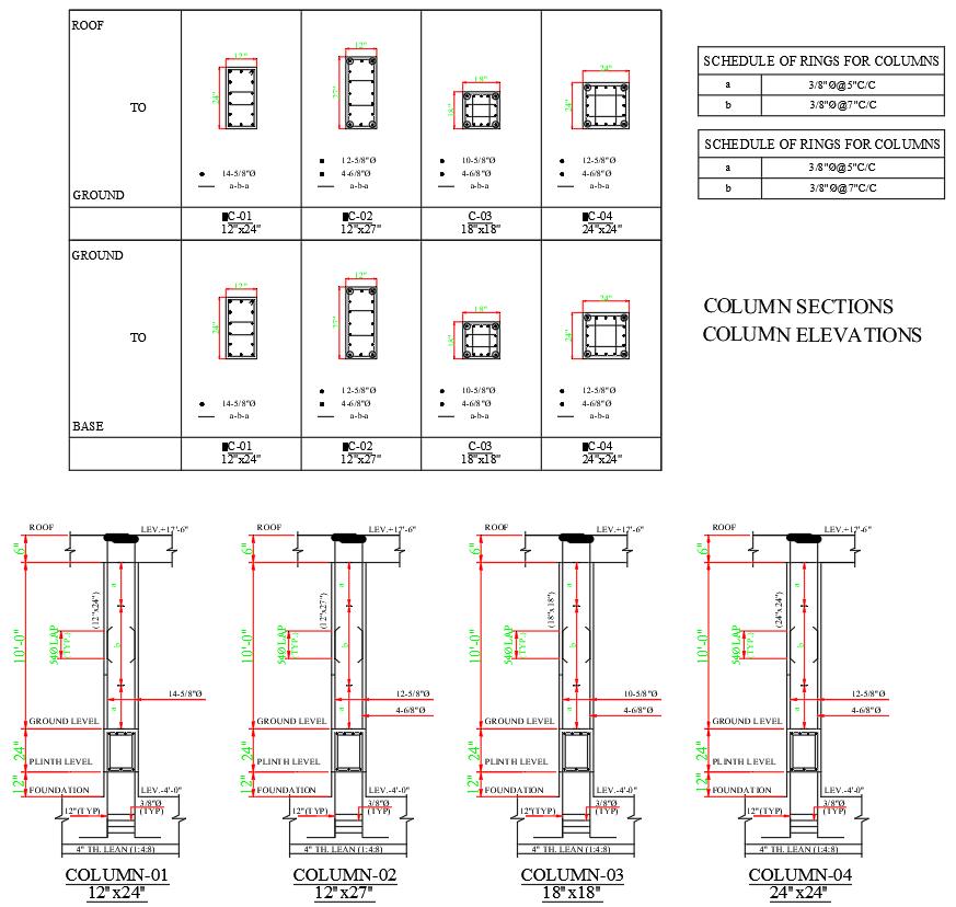 3 Download Column Detailing AutoCAD DWG File