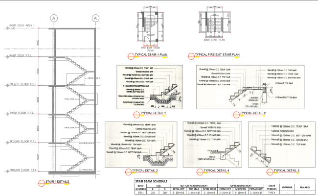 Download Staircase Detailing AutoCAD dwg File